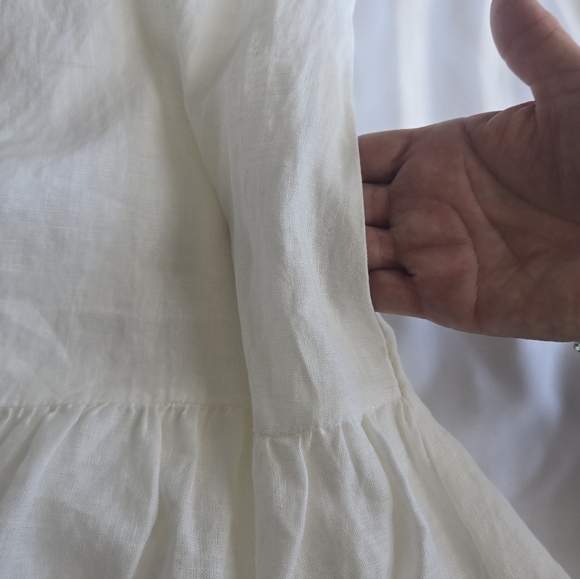 (NWOT) Magaschoni White 100% Linen Maxi Dress - Picture 6 of 6